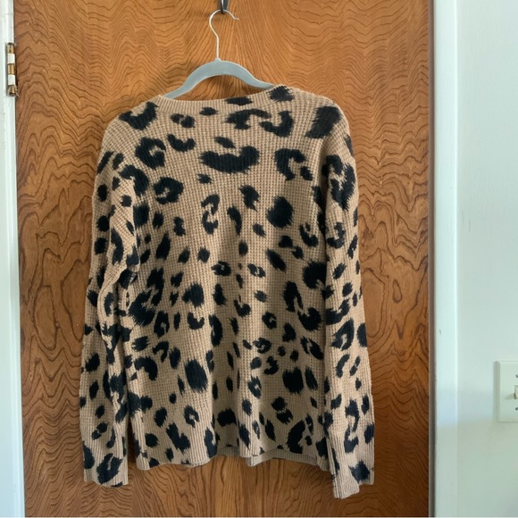 White + Warren Cashmere Animal Print Sweater - Picture 2 of 4